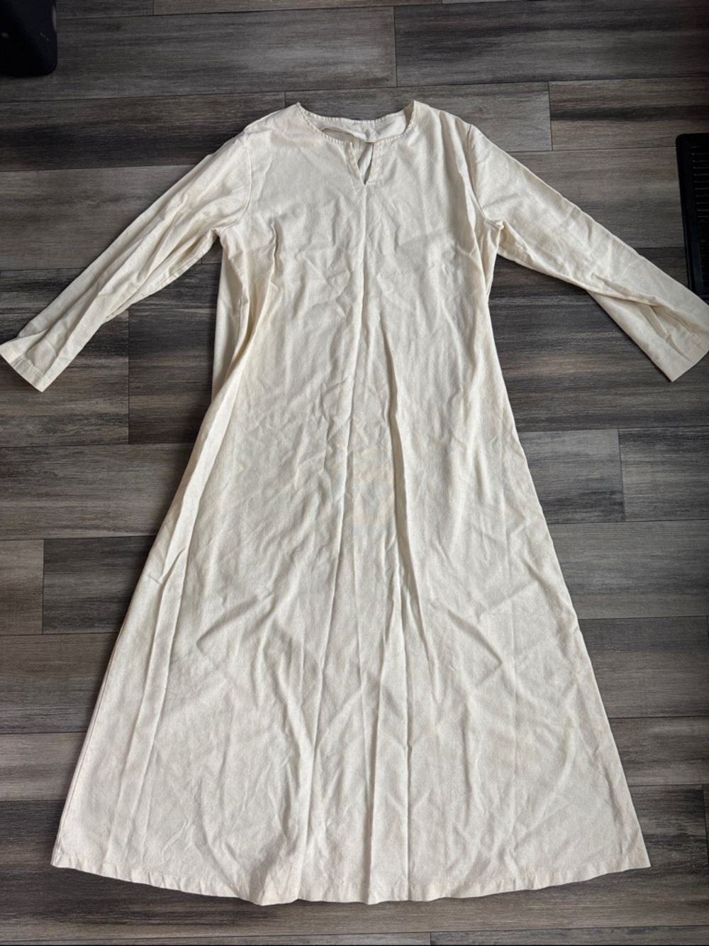 100% Linen hand sewn Long A-Line Dress